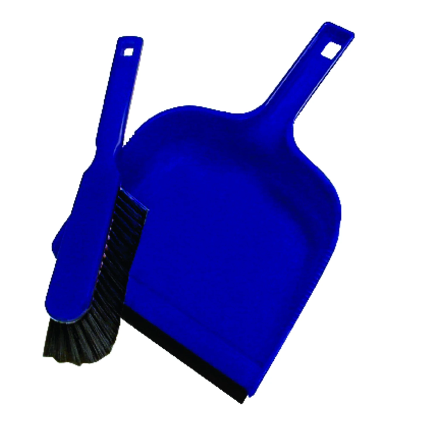 Bulldozer Plastic Handheld Dustpan And Brush Set - 10" Wide, Serrated Edge