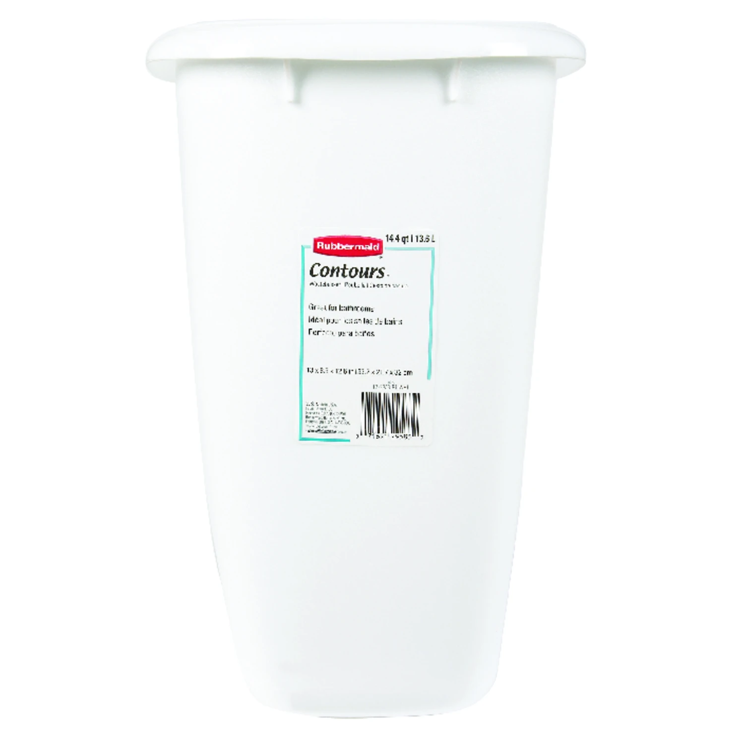 15 Qt. White Plastic Wastebasket - Durable, Easy-to-clean Design