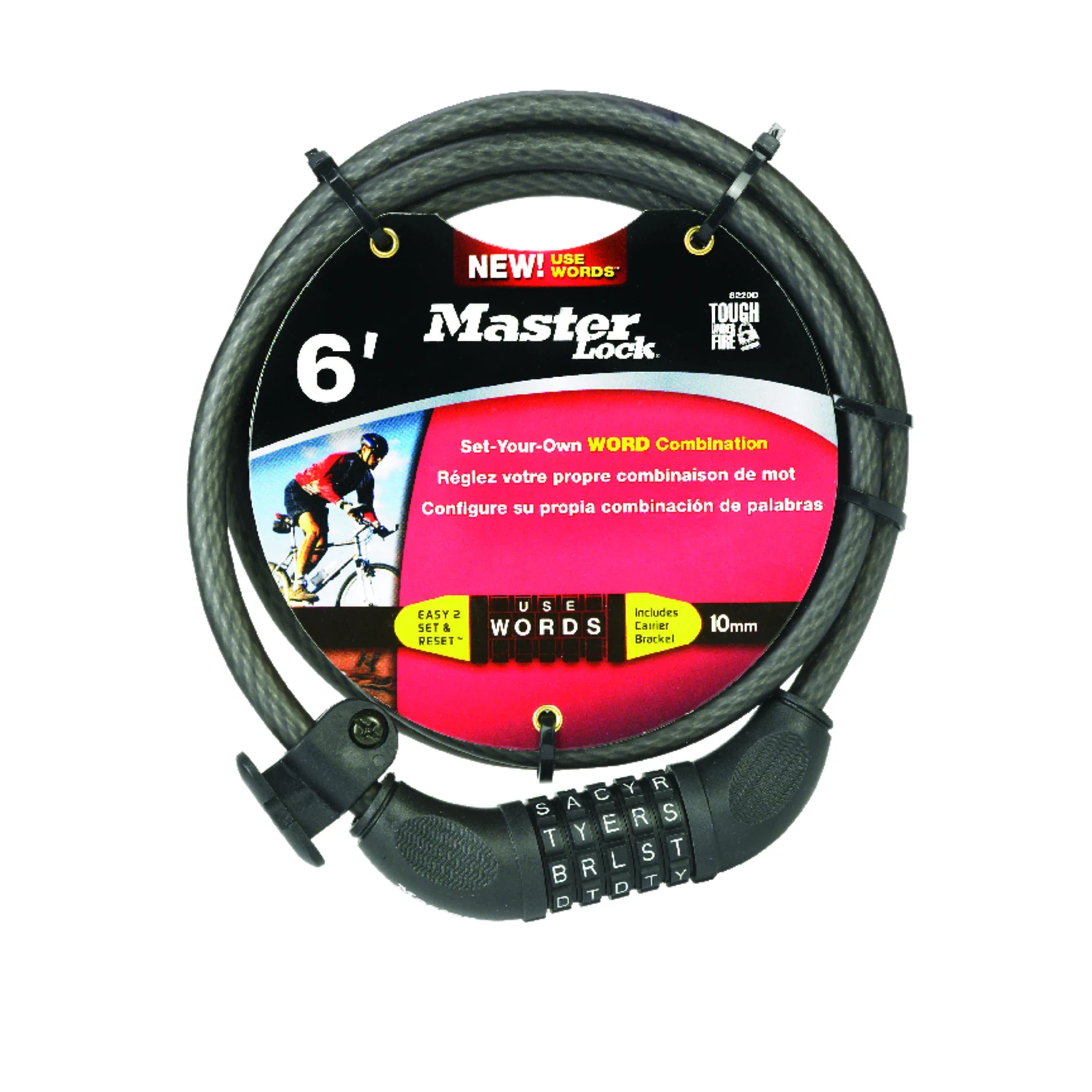 6-Ft. Bike Cable With Combination Barrel Lock