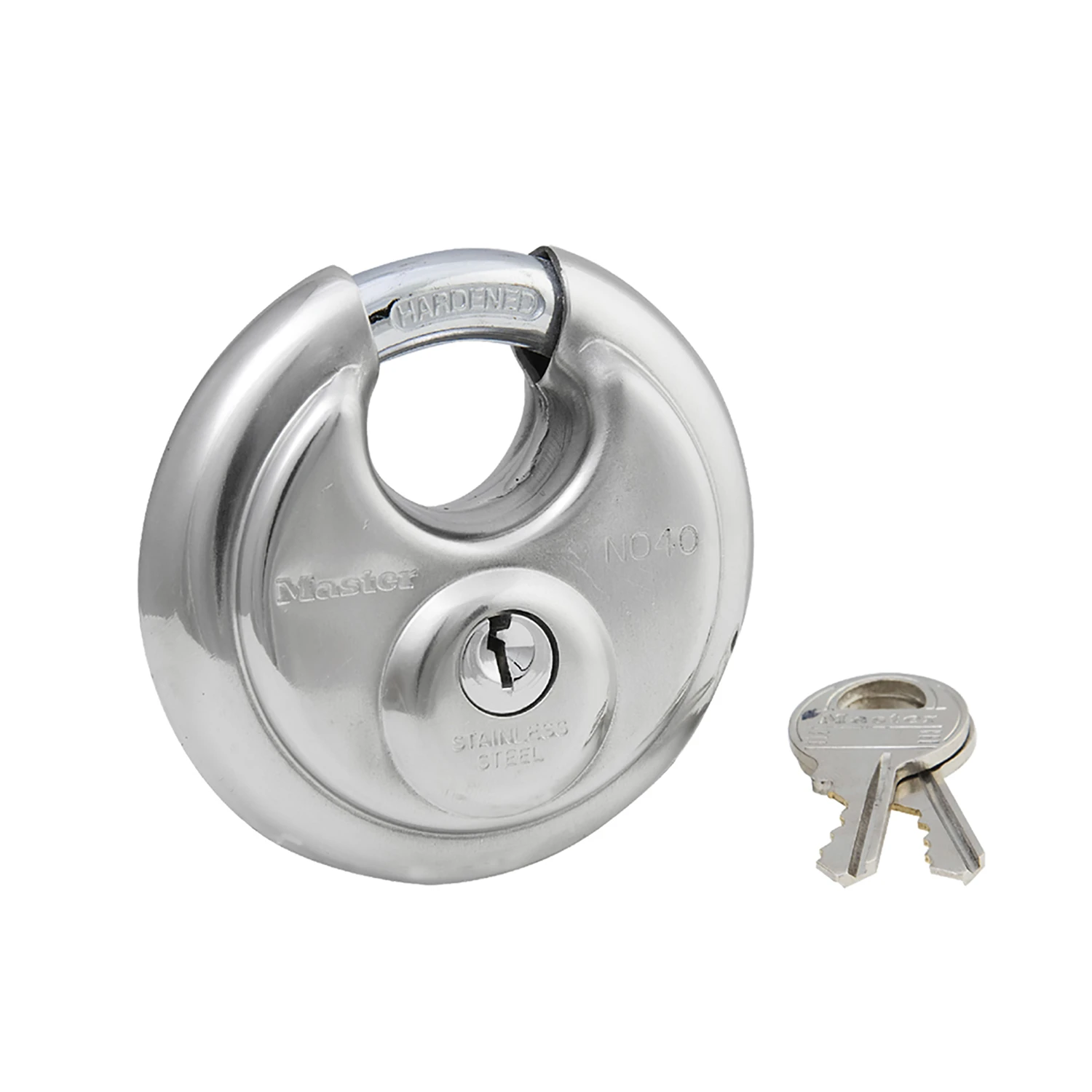 Disk-Shaped High-Security Shielded Padlock, 2-3/4 In. Wide