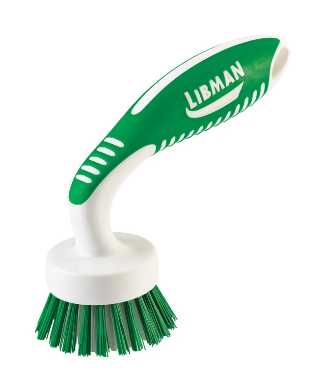 8 In. Ergonomic Rubber Grip Dish Brush With Polymer Bristles