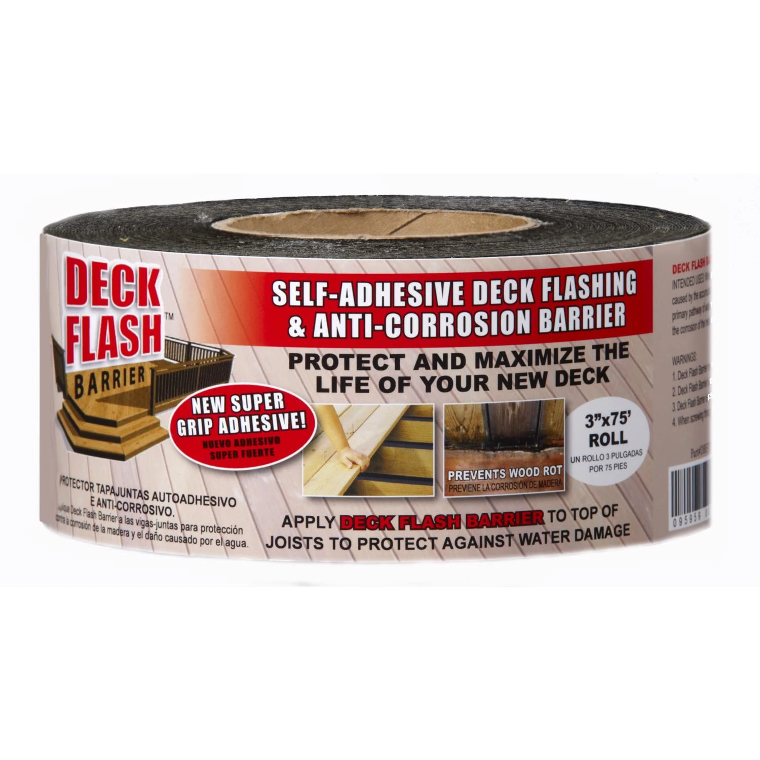 3 In. W X 75 Ft. L Self Adhesive Deck Flashing Black