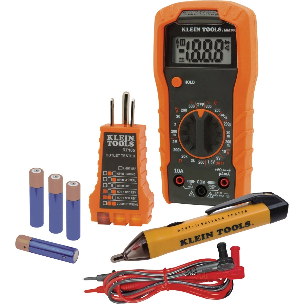 Klein 3-piece Electrical Test Kit With Multimeter, Non-contact Voltage Tester, Outlet Tester