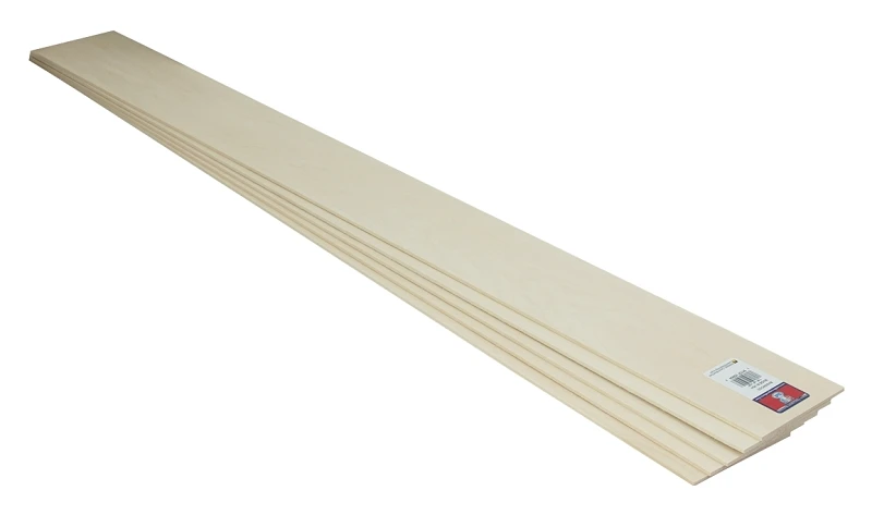 Midwest Products 1/8 in. X 3 in. W X 3 ft. L Basswood Sheet #2/BTR Premium Grade