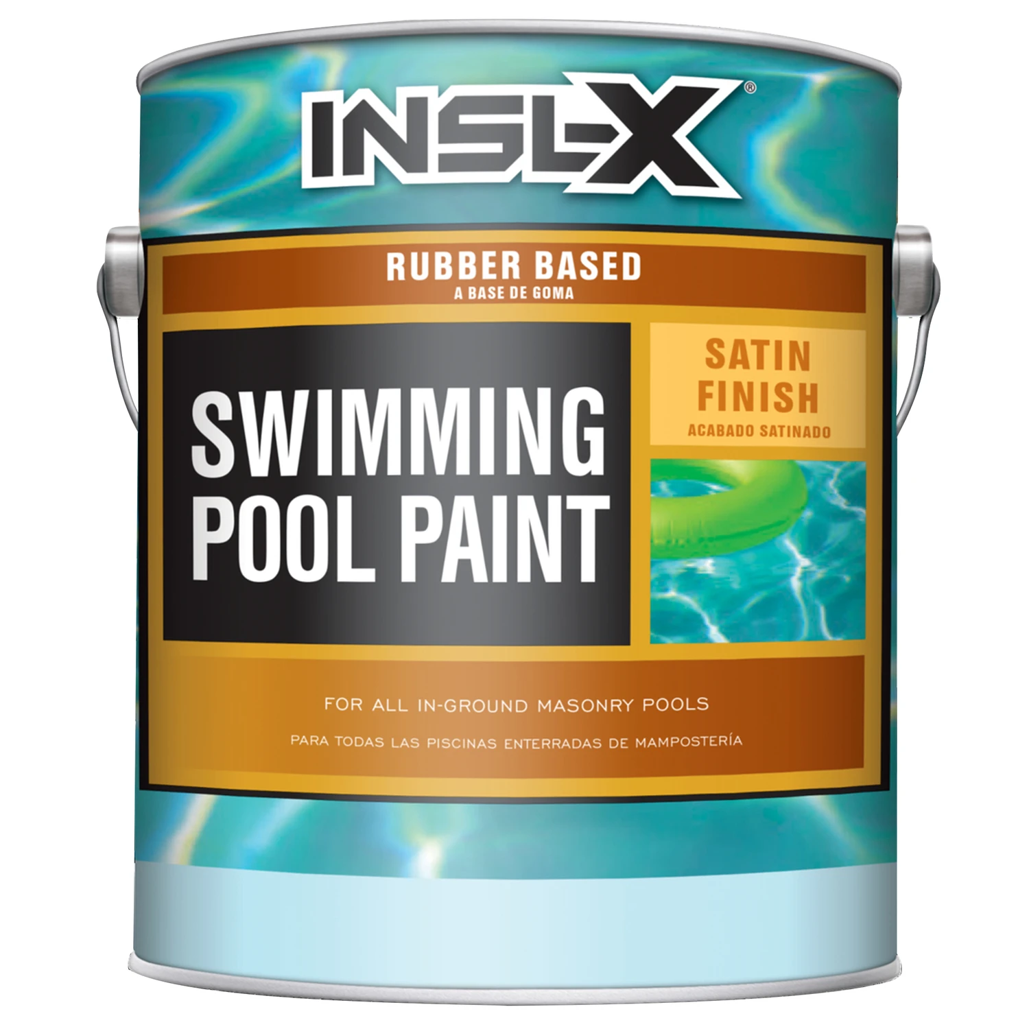Indoor And Outdoor Satin Black Synthetic Rubber Swimming Pool Paint 1 Gallon