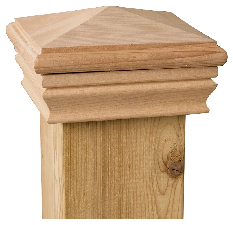 4 In. X 4 In. Cedar Newport High Pyramid Post Cap