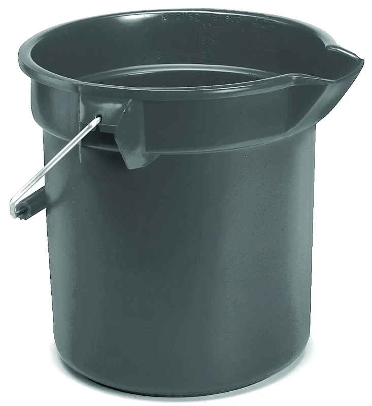 Rubbermaid Commercial 10 Quart Utility Bucket Gray - Heavy-duty Round Design