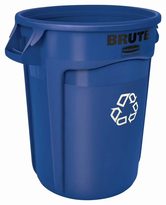Brute 32 Gallon Blue Recycling Trash Can - High-impact Plastic
