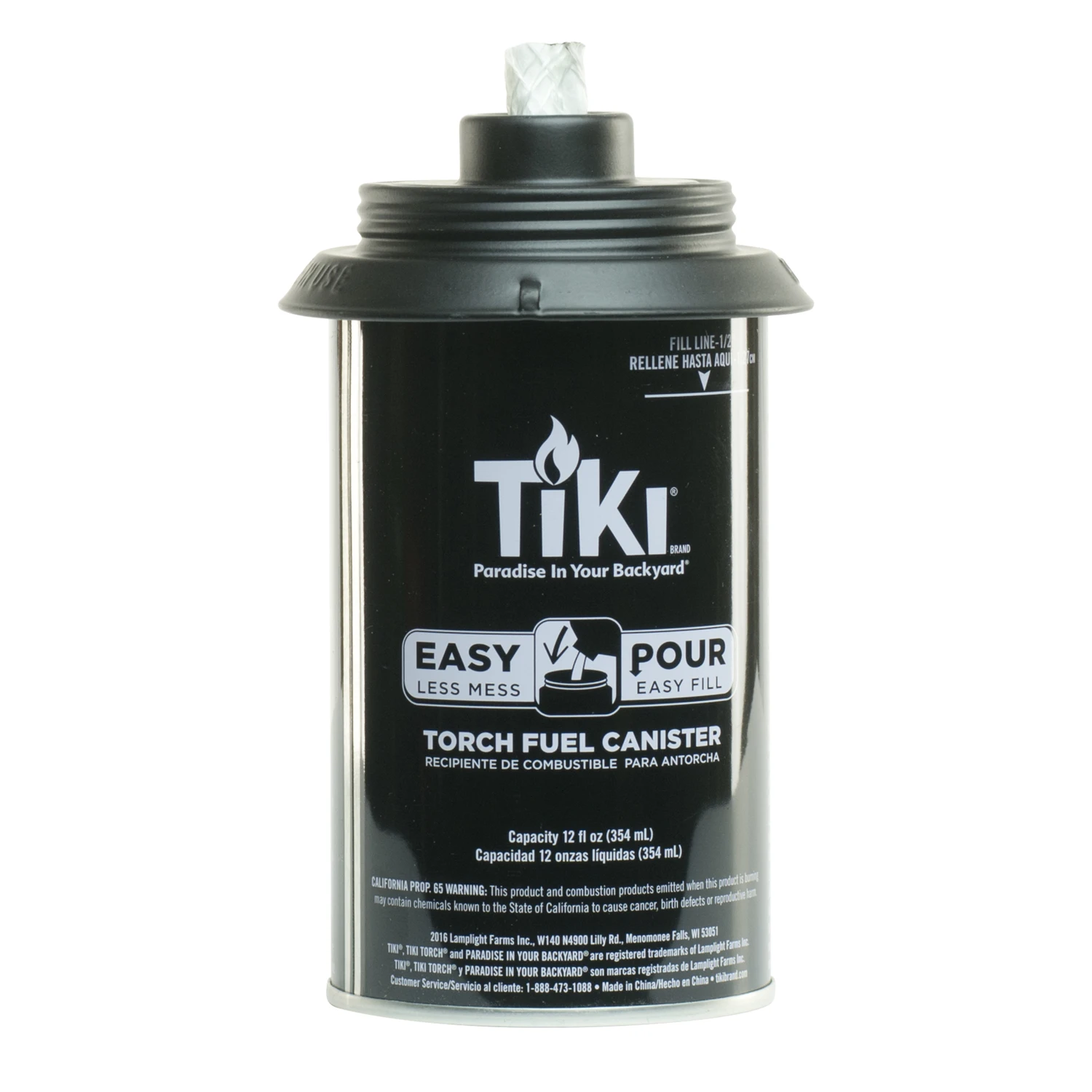 Easy Pour 12 Oz. Metal Torch Fuel Canister With Fiberglass Wick