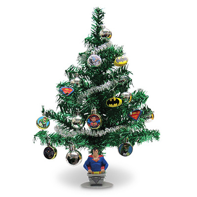 19-inch Justice League Batman & Superman Artificial Christmas Tree Set By Kurt Adler