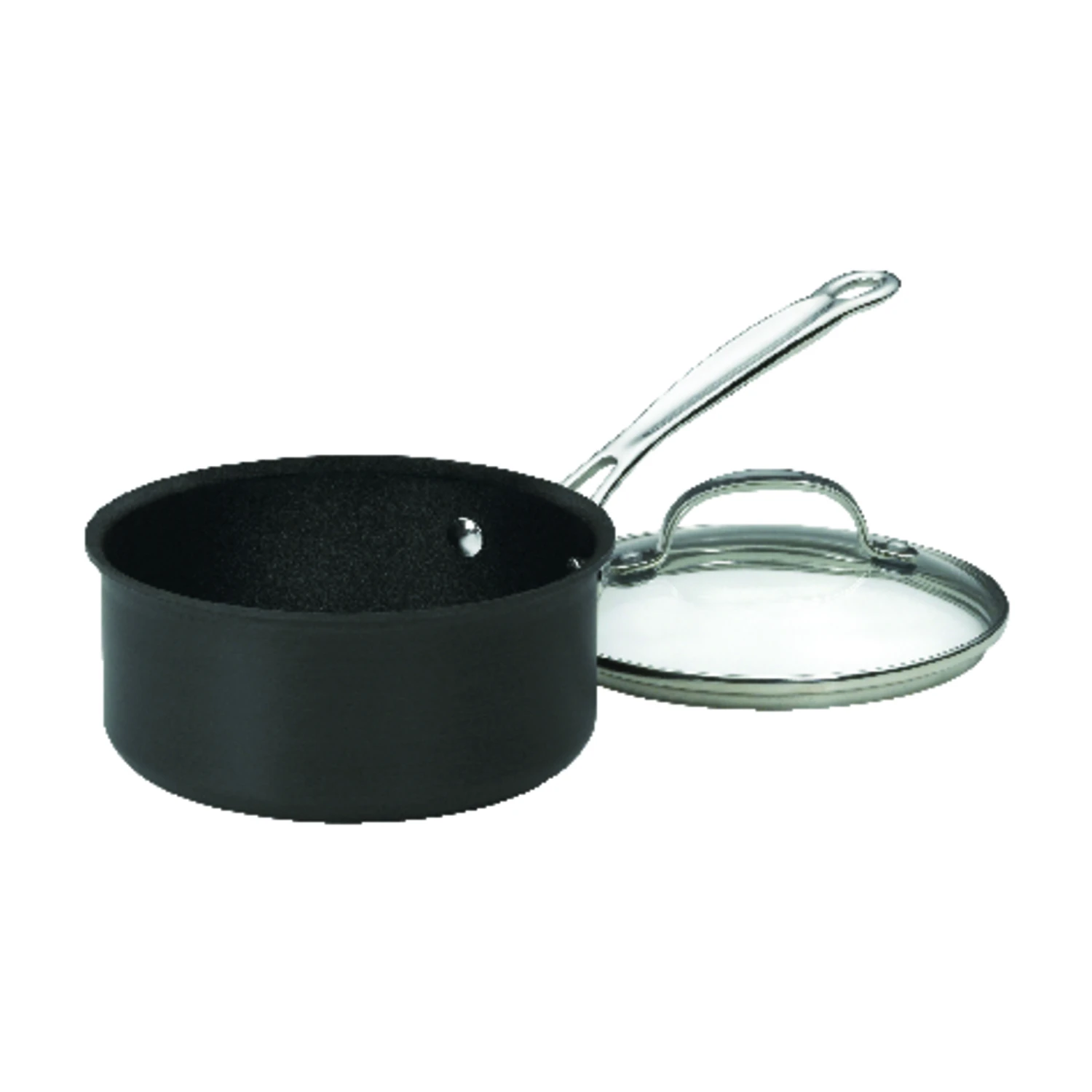 Chef's Classic Stainless Steel Sauce Pan With Lid 1-1/2 Quart Black