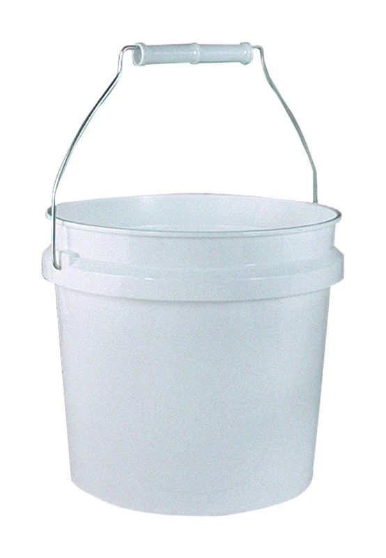 White 1 Gallon Plastic Paint Pail With Handle