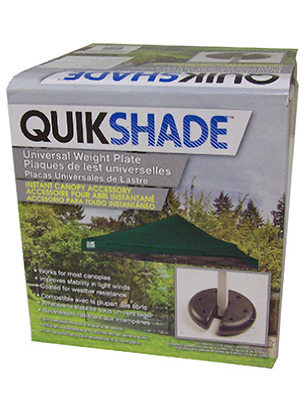 Quik Shade 4-pack 5 Lb. Cement Canopy Weight Plates - Heavy-duty Black Anchors