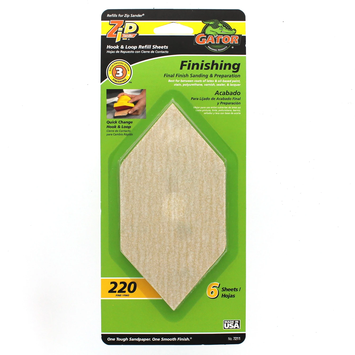 Zip Sanding Refill Sheets, 200-Grit, 6-Pk.
