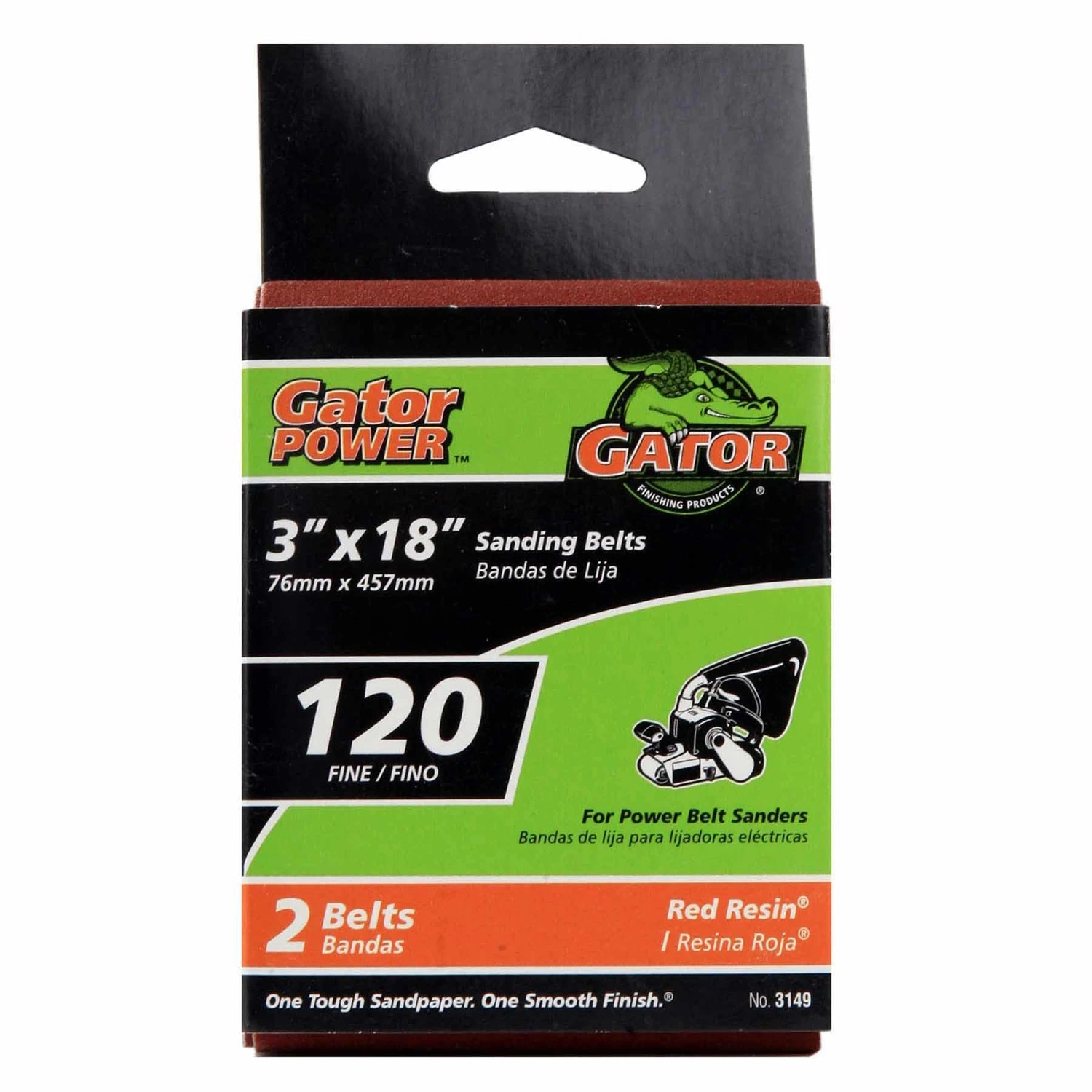 Sanding Belts, Aluminum Oxide, 120-Grit, 3 x 18 In., 2-Pk.