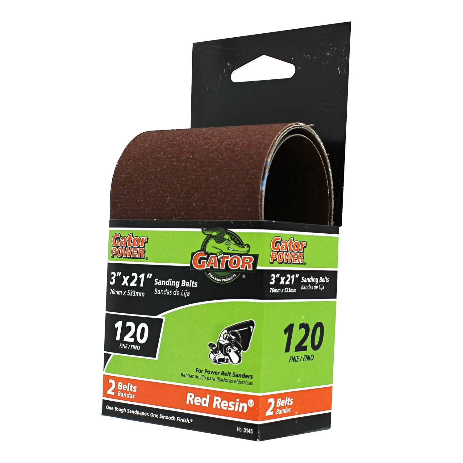 Sanding Belts, Aluminum Oxide, 120-Grit, 3 x 21 In., 2-Pk.