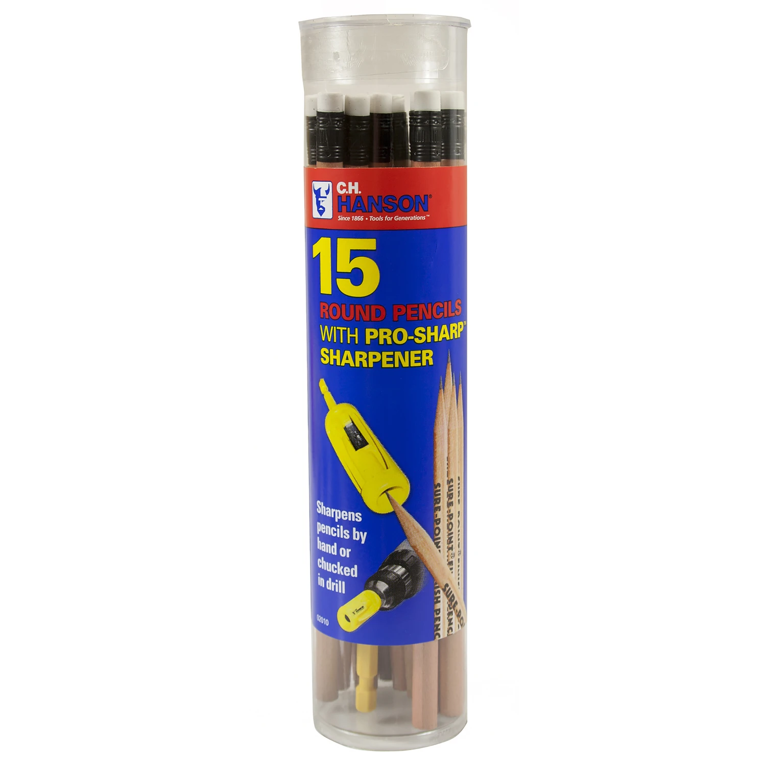 Marking Pencils & Sharpener, Round, 15-Pk.