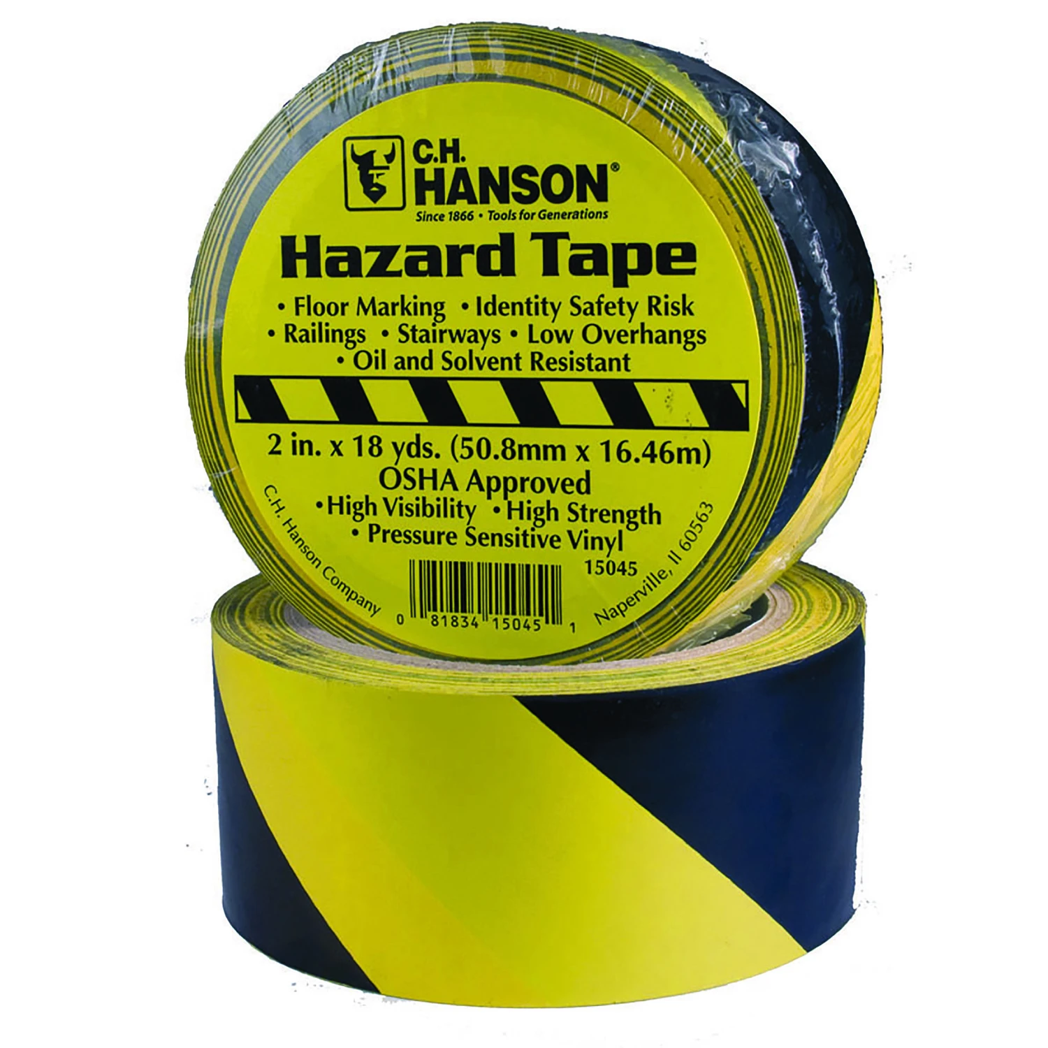 54 Ft. L X 2 In. W Plastic Stripe Floor Marking Tape Black/yellow