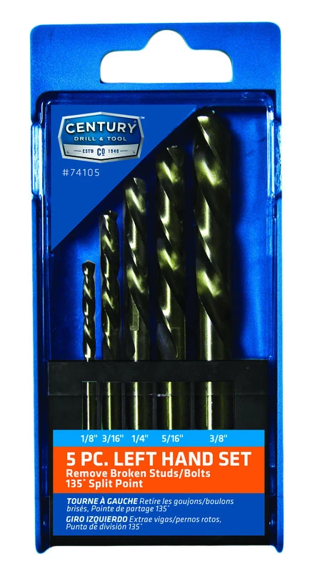 Cobalt Steel Left Hand Drill Bit Set (5-piece) - Premium Quality