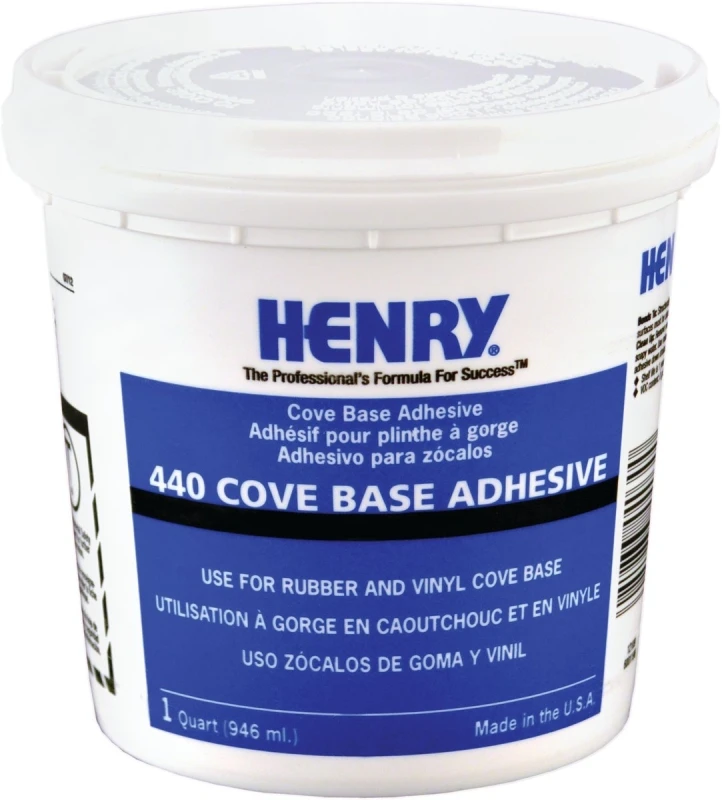440 Cove Base Adhesive, 1 Quart - High Strength For Rubber & Vinyl