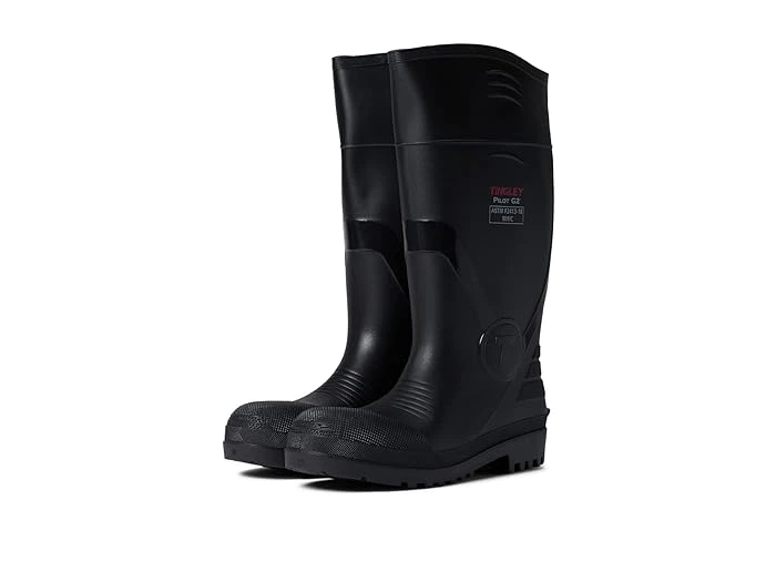 Steel-toe Boots, Black Pvc, 15-inch, Men's Size 9, Women's Size 11