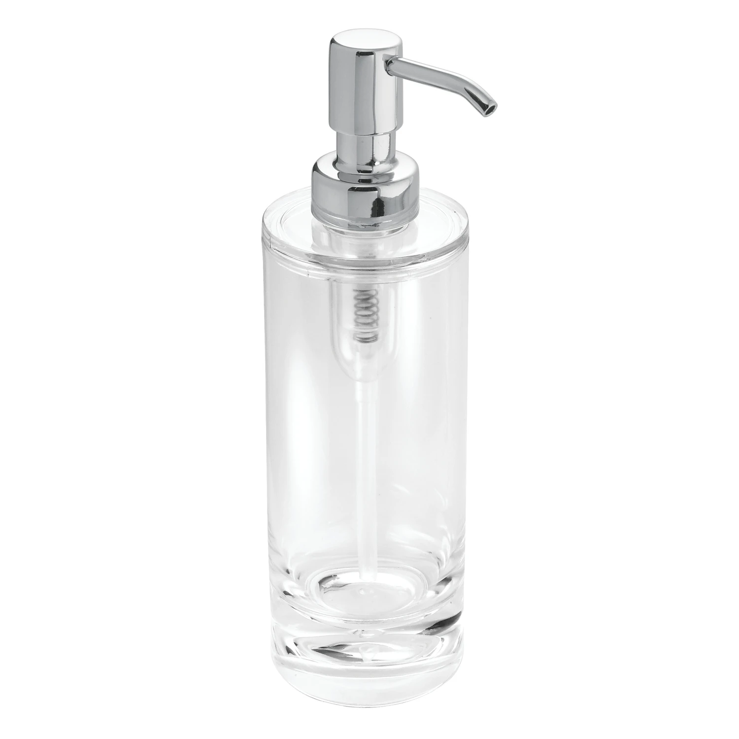 Eva Soap Pump Dispenser, Clear Acrylic Bottle with Chrome Pump, 10 Ounce Capacity