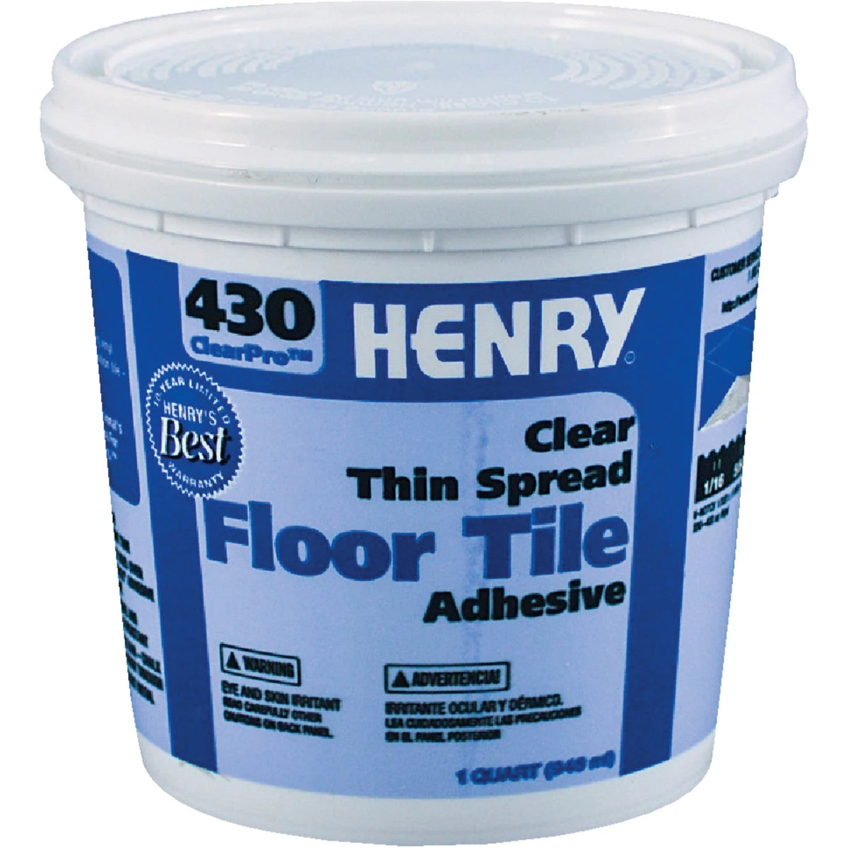 Henry 430 Clearpro Vinyl Floor Adhesive, 1 Quart - Premium Thin-spread Adhesive