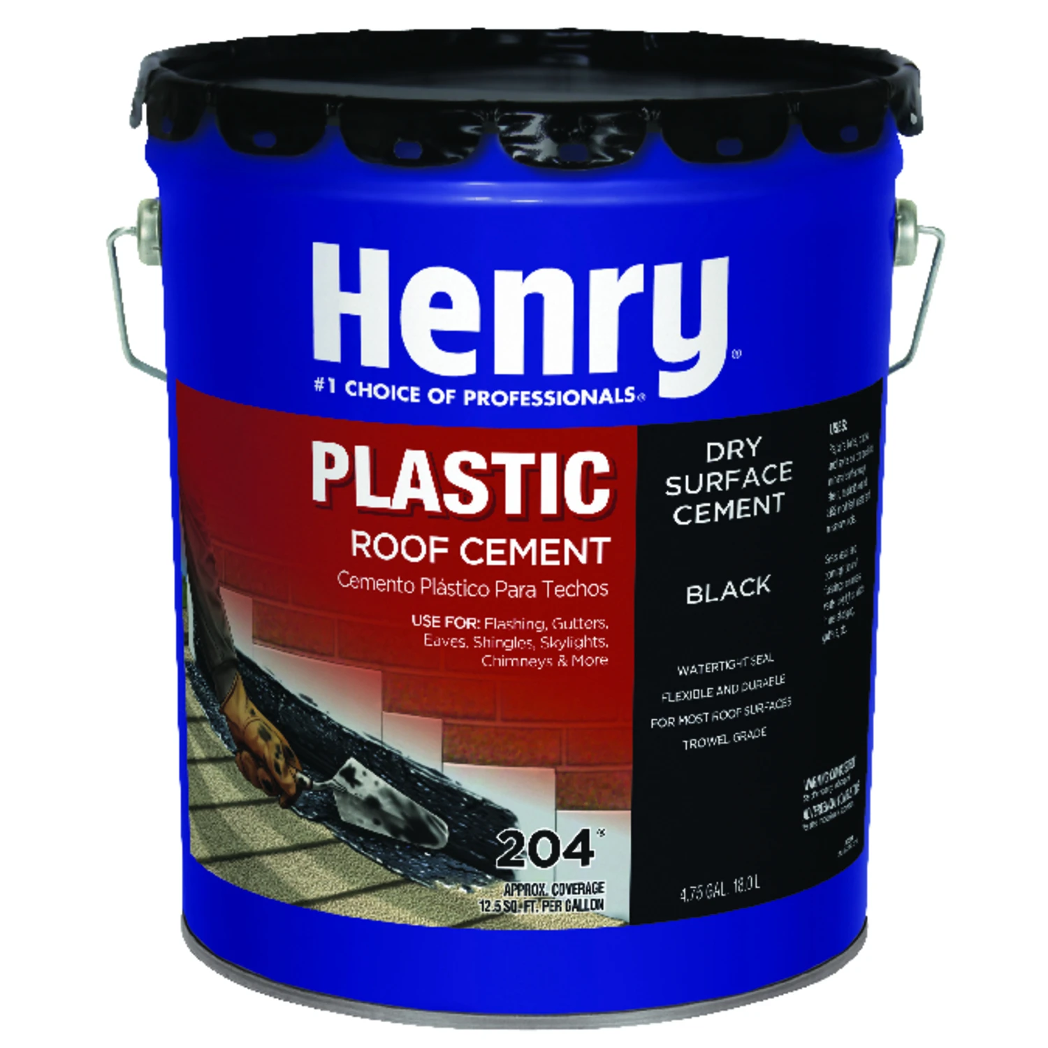 5 Gallon Plastic Roof Cement And Patching Sealant - Heavy-duty Asphalt Blend