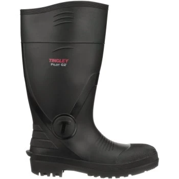 Black Pvc Work Boots, Size 12, 15" High, Plain Toe