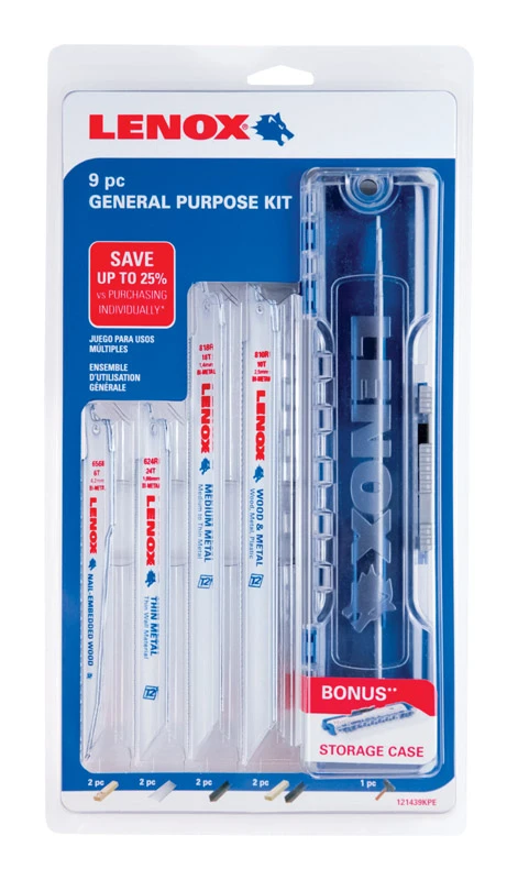 Reciprocating Saw Blades, 9-Pk. Assorted Sizes