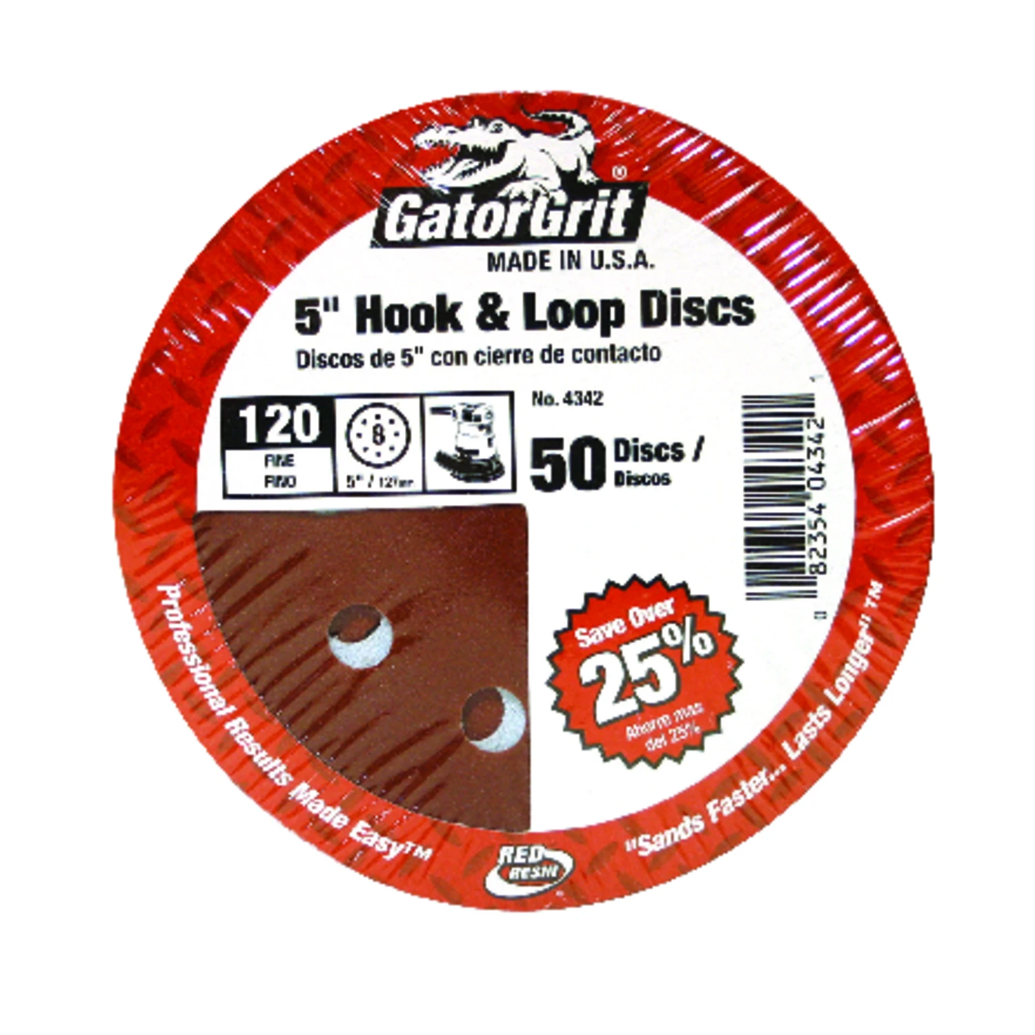 120-Grit Hook & Loop Sanding Discs, 5 In., 50-Pk.