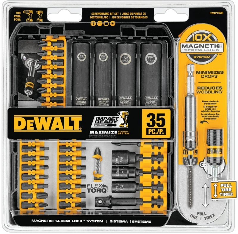 Flextorq 35-piece Impact Driver Bit Set With Magnetic Screw Lock System