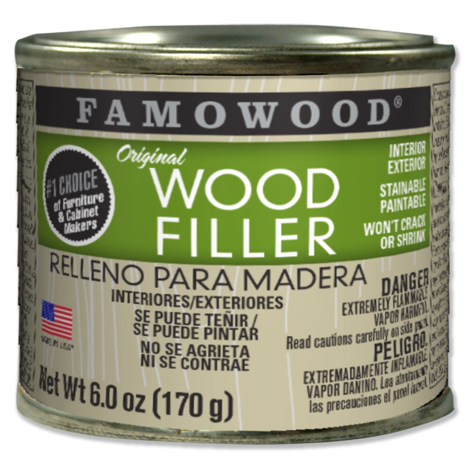 Ash Wood Filler 6 Oz - Paintable, Sandable, Indoor/outdoor Use