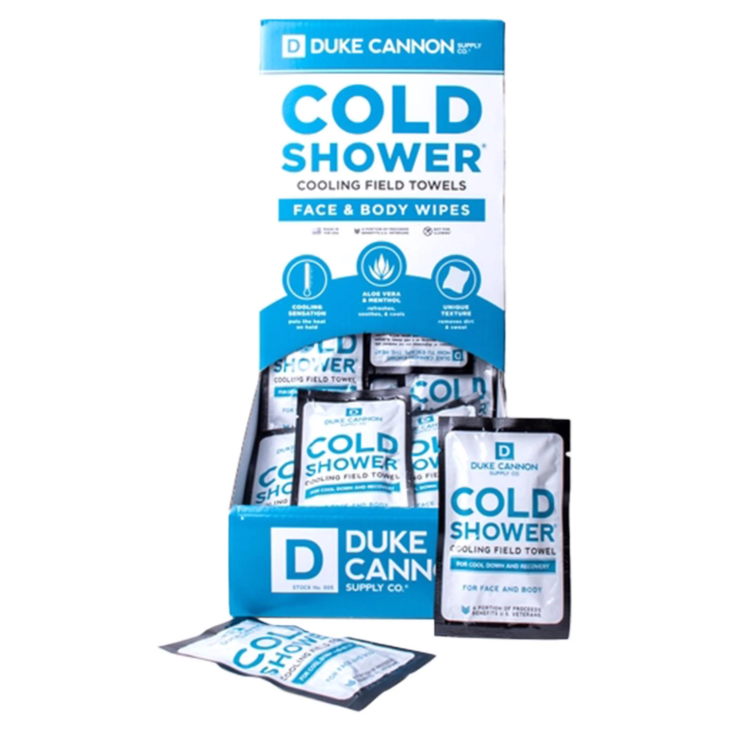 Duke Cannon Cold Shower Face Wipes Cooling Field Towels - Trial Size - 1ct