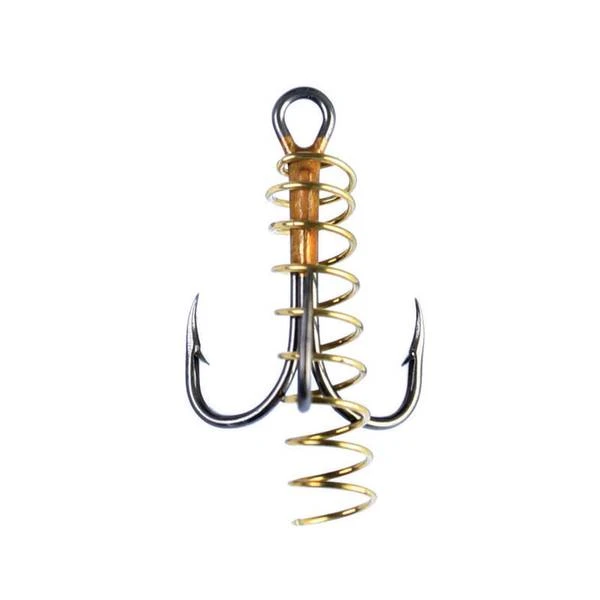 Eagle Claw 374SBA-6 2X Treble Soft Bait with Spring Hook, 3 Piece (Bronze)