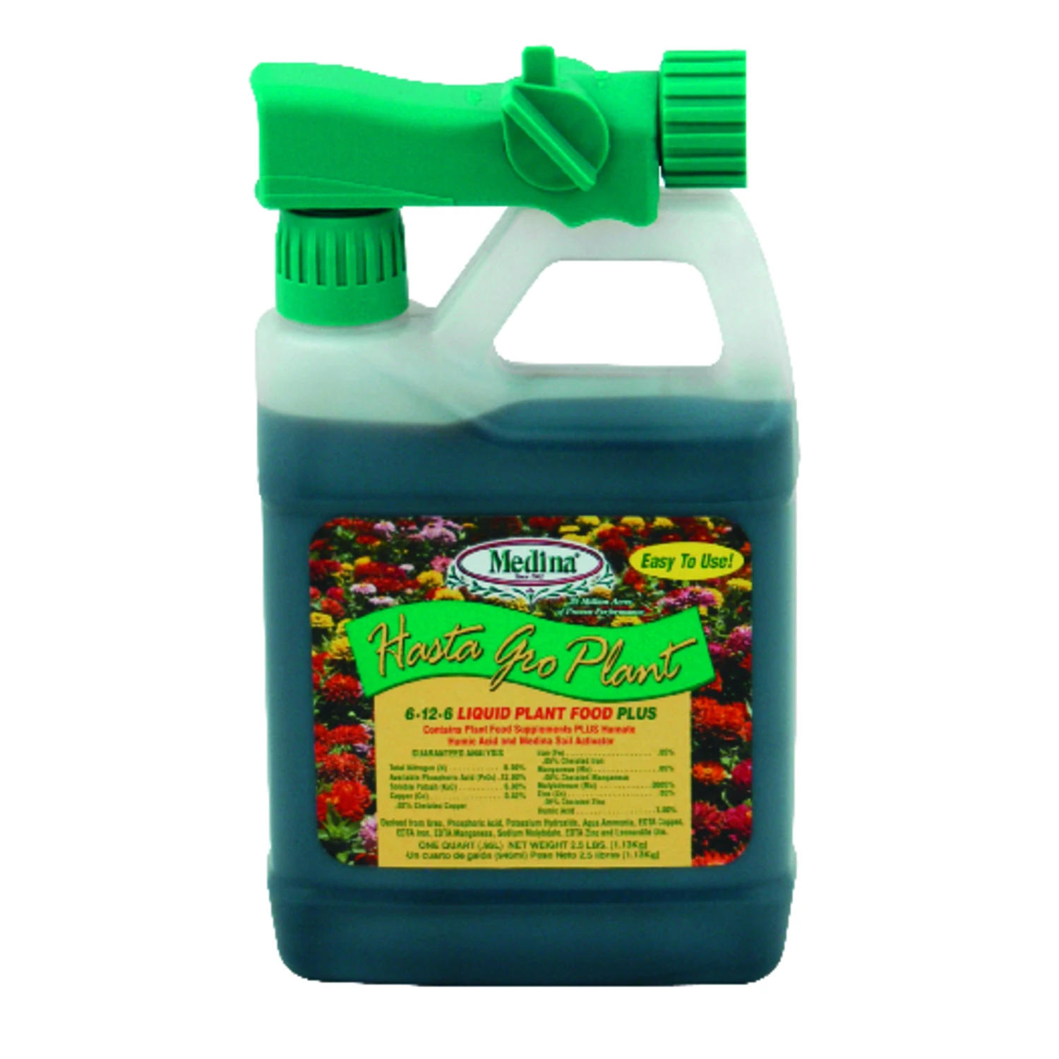 Hasta Gro Liquid All Purpose Plant Food 1 Quart - Model Hg 6-12-6 Rtu