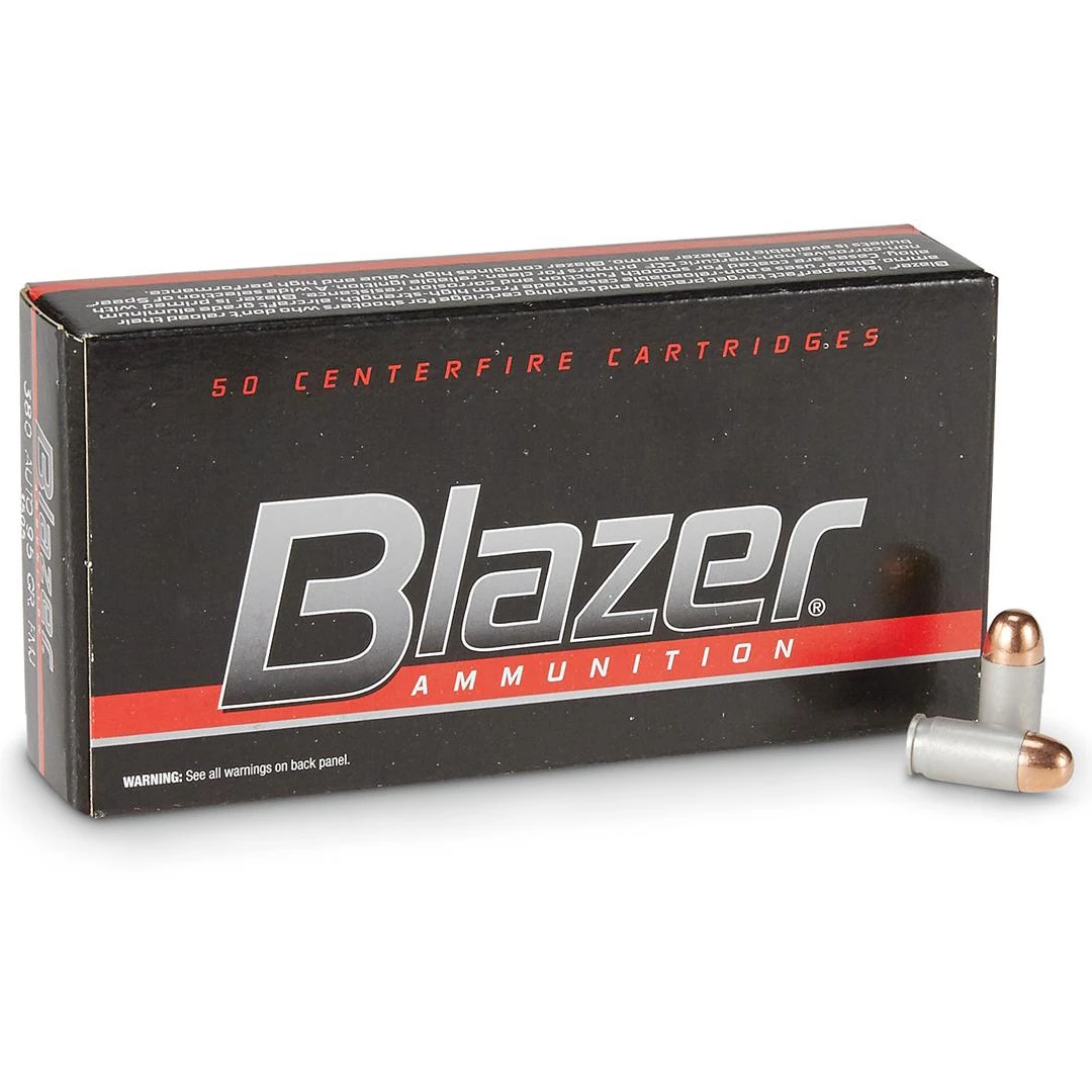 Blazer .380 Acp 95 Grain Full Metal Jacket Handgun Ammo, 50 Rounds