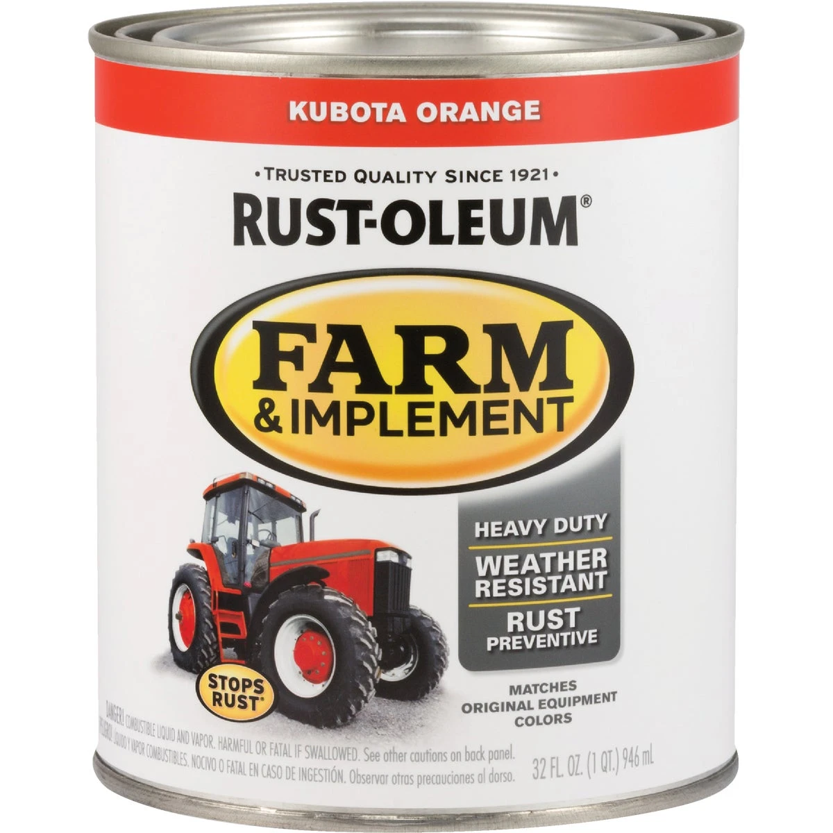 1 Quart Kubota Orange Gloss Farm & Implement Enamel 280159 - 2 Pack