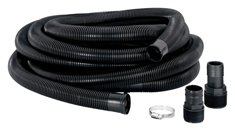 Plastic Discharge Hose Kit 1-1/4 In. X 24 Ft. With Adapters And Clamps