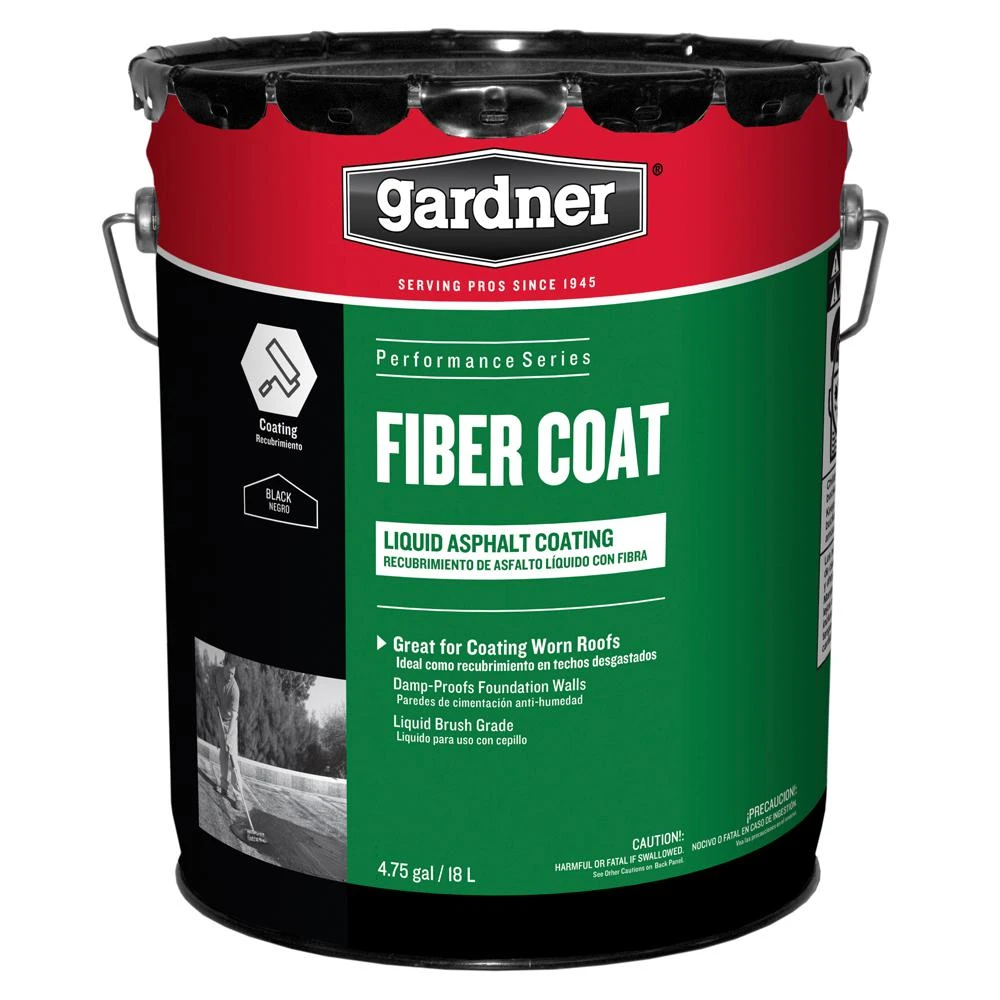 4.75 Gallon Fibered Liquid Asphalt Roof Coating By Gardner Gibson 0105-ga