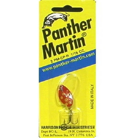 Spotted Red Fishing Lure, Size 2, 1/16 Oz. Spinner