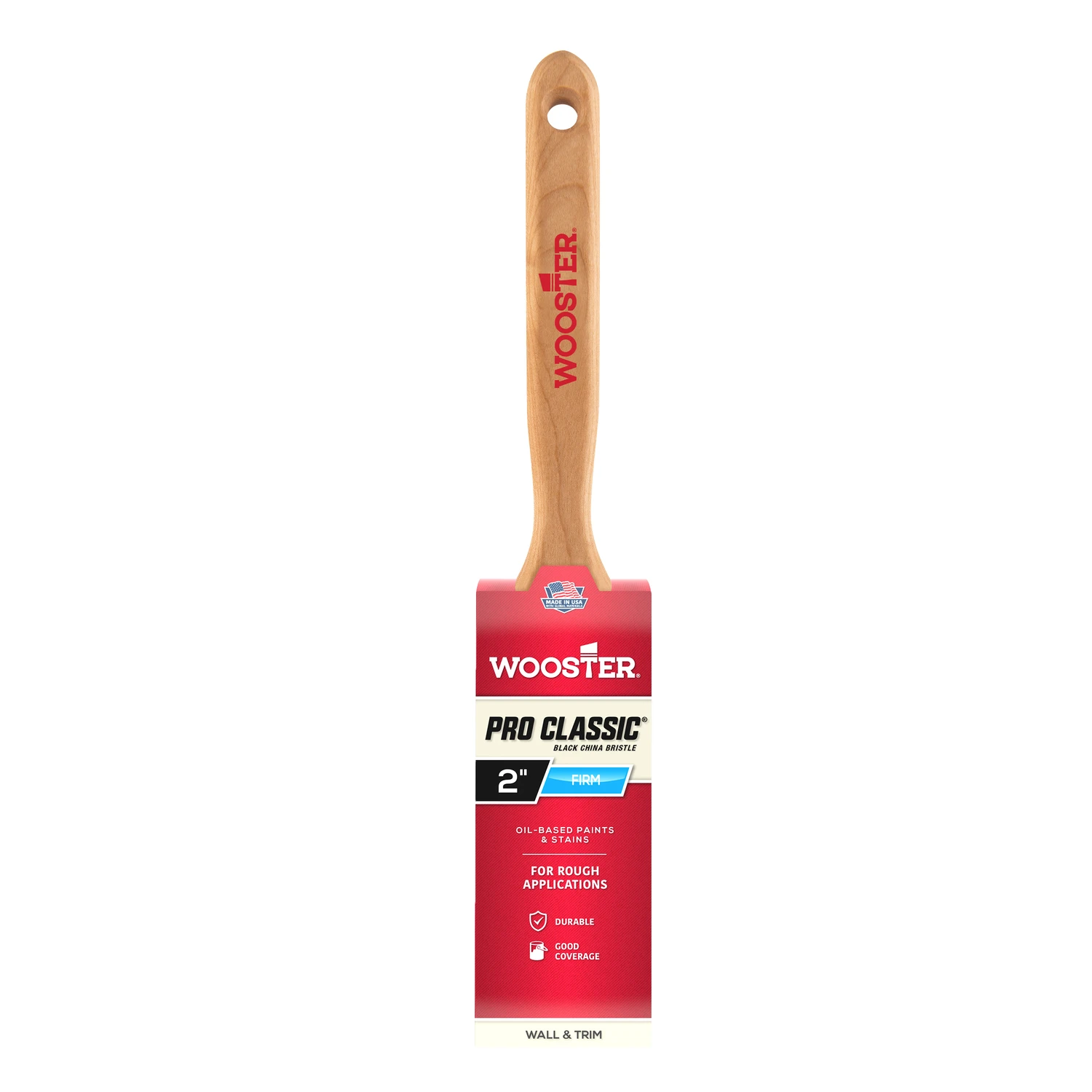 Cutter 2 In. Flat Paint Brush With Black China Bristle And Maple Handle