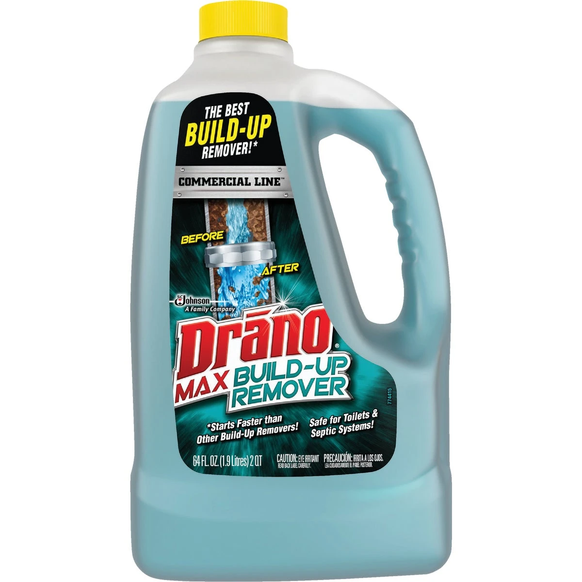 Max Liquid Build-up Remover 64 Oz - Safe For All Pipes & Septic Systems
