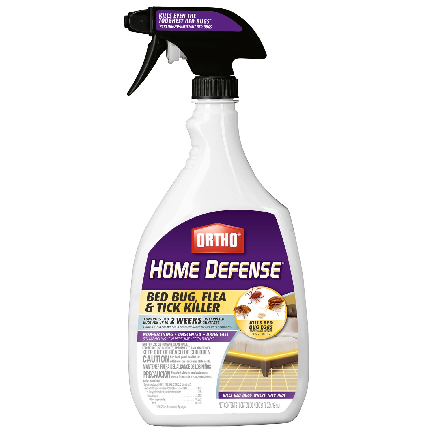 Home Defense Bed Bug Killer Liquid 24 Oz - Ready To Use Trigger Spray