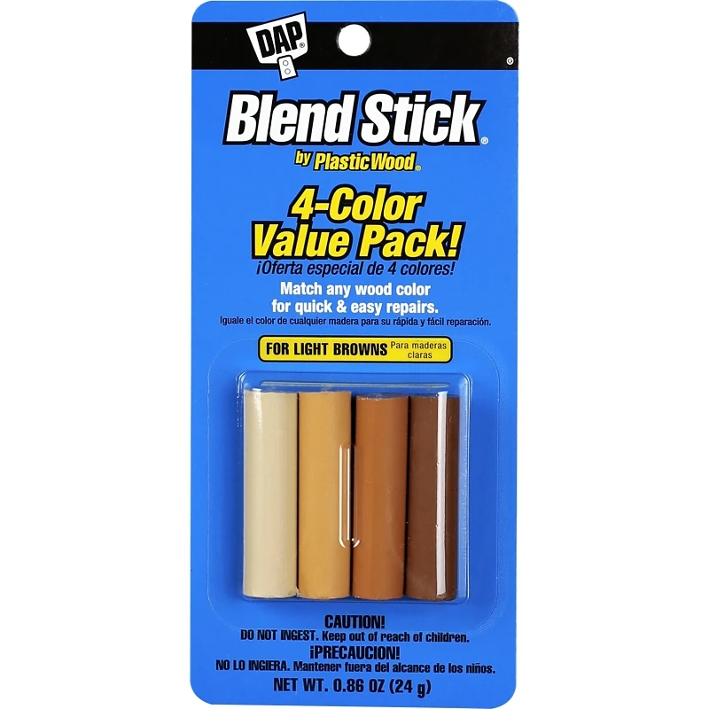 Plastic Wood Light Browns Blend Sticks 0.86 Oz, 4 Color Sticks, Pack Of 6