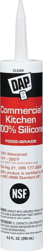 9.8 Oz. Clear Commercial Kitchen Food-grade Silicone Sealant - Model 08658