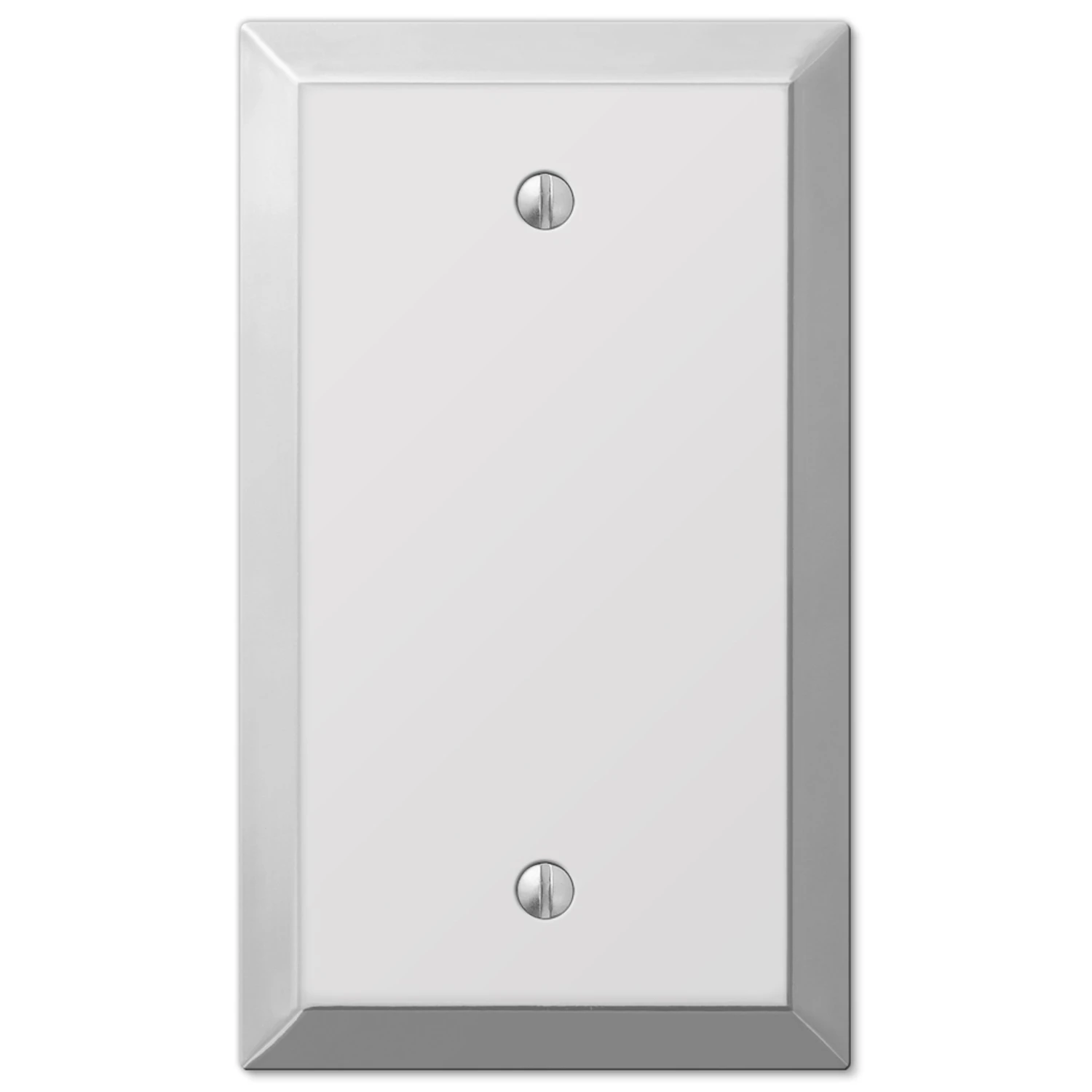 Century Wall Plate, Polished Chrome, Steel, 1 Blank