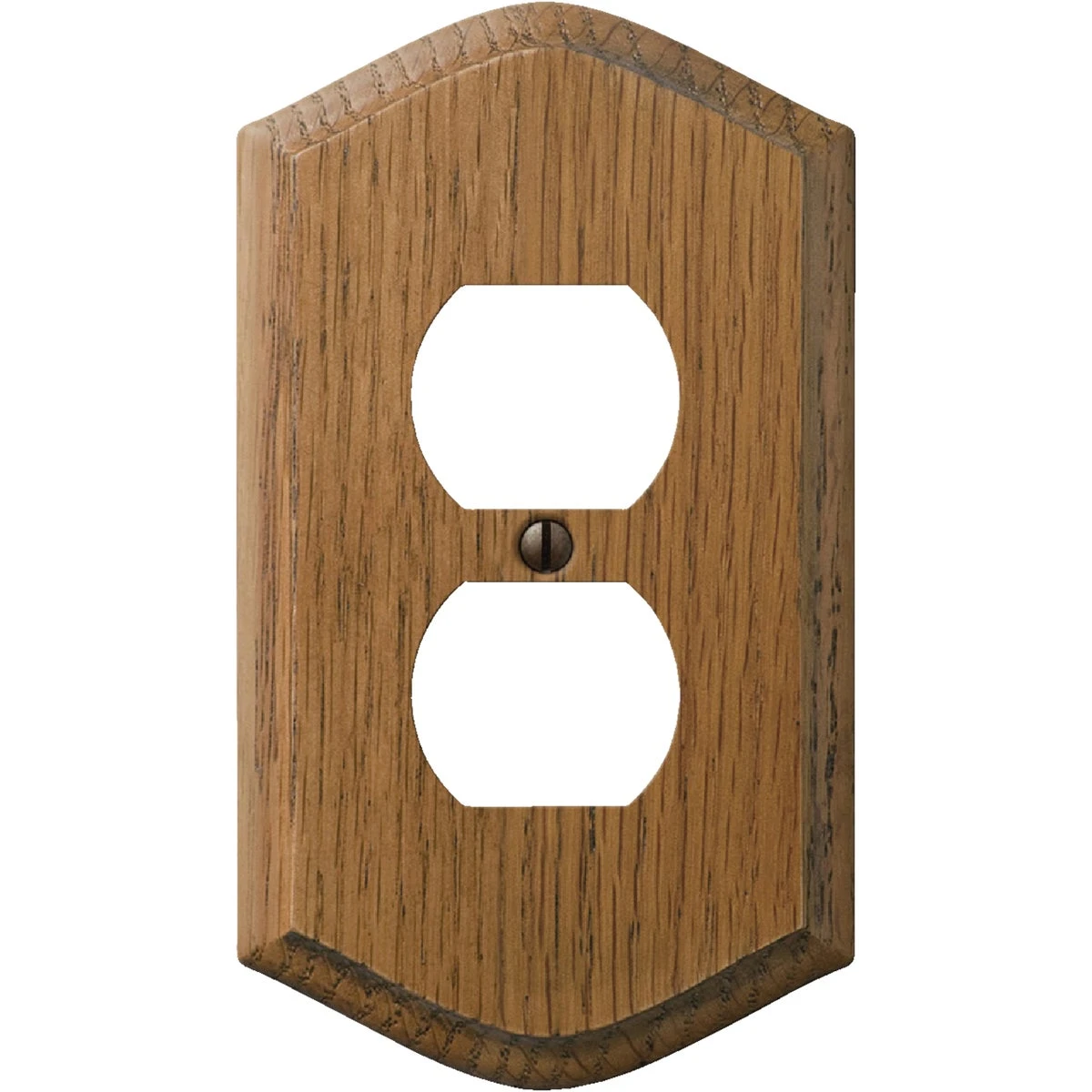 Amerelle Country Brown 1 gang Wood Duplex Wall Plate 1 pk