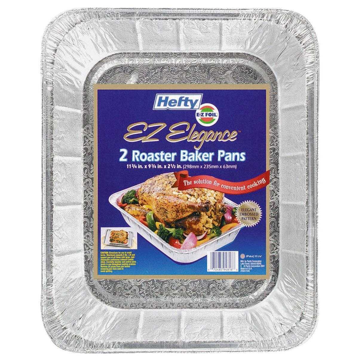 EZ Foil Roaster Pan Set, 11.75 x 9.25 x 2.5-In, 2-Pk.