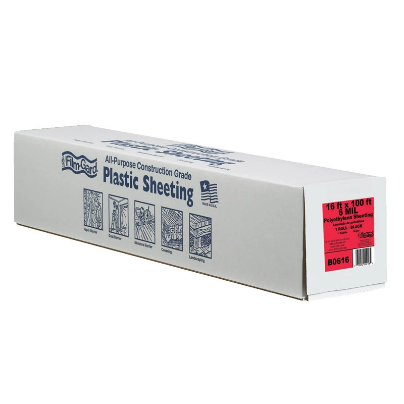 Polyethylene Film, Black, 6-Mil, 16 x 100-Ft.